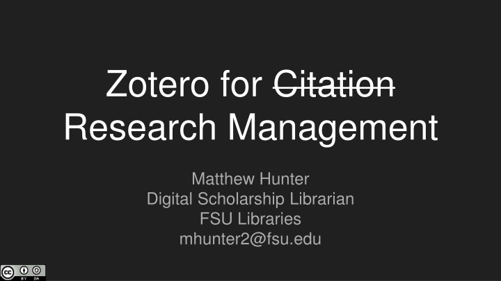 zotero for citation research management