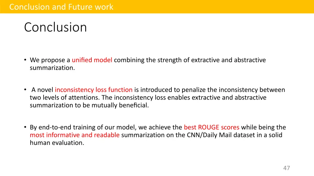 conclusion and future work