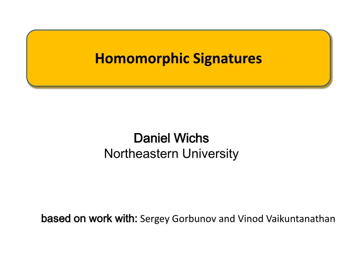 homomorphic signatures