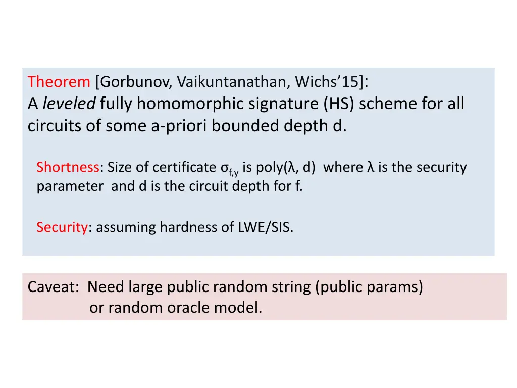 theorem gorbunov vaikuntanathan wichs