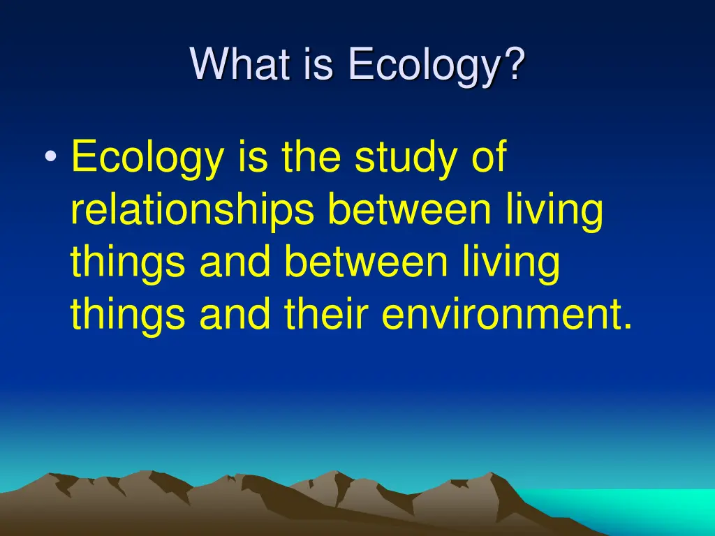 what is ecology