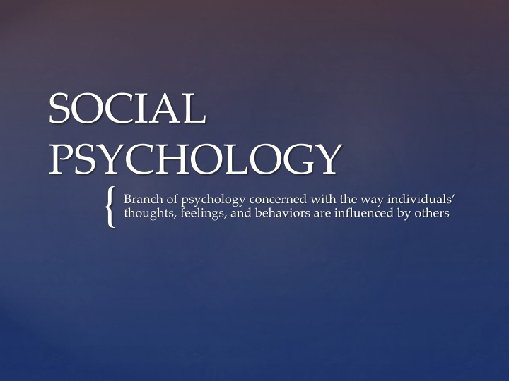 social psychology