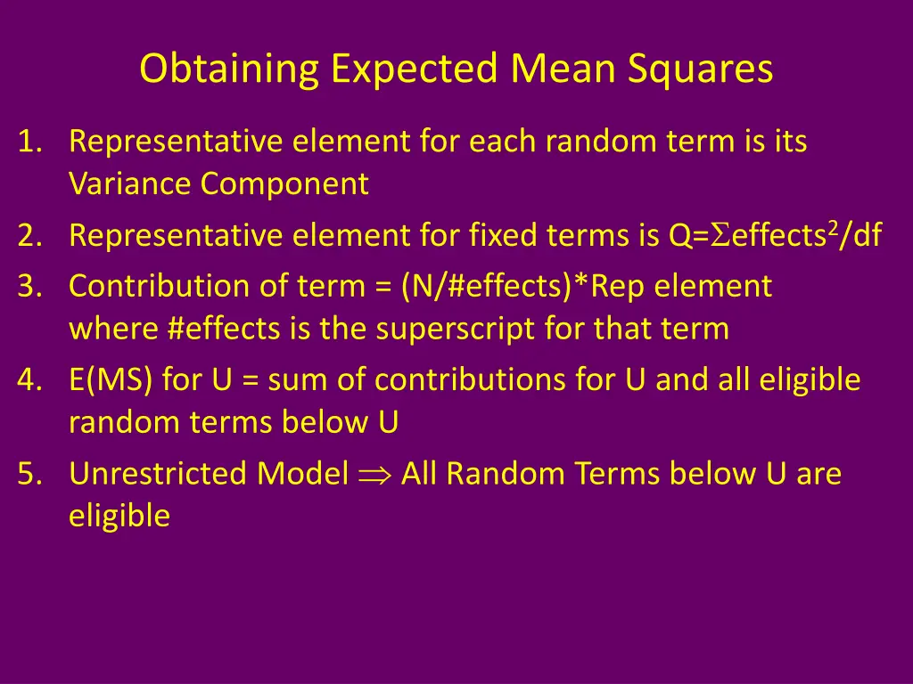 obtaining expected mean squares