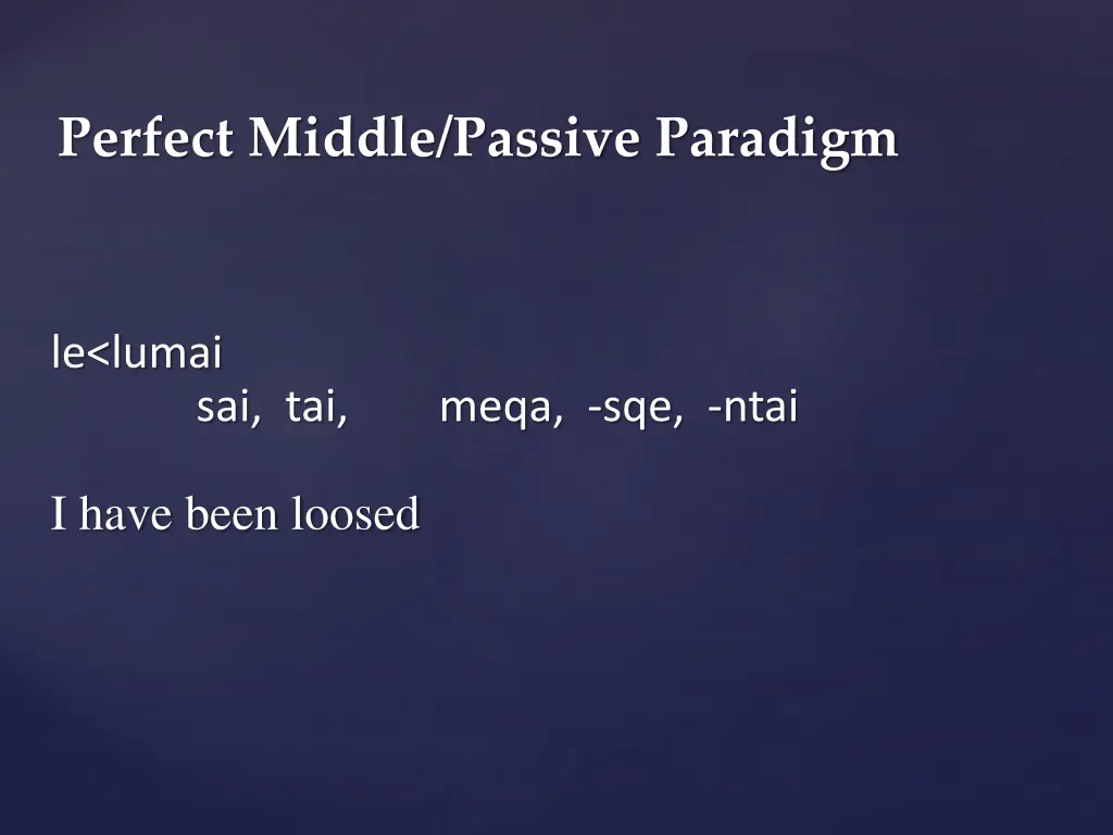 perfect middle passive paradigm