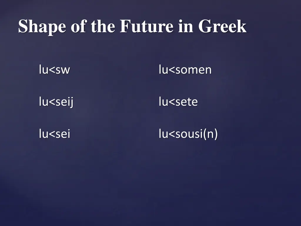 shape of the future in greek