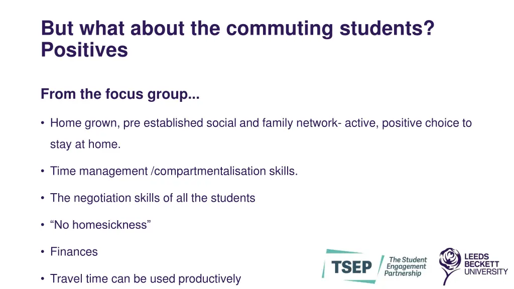 but what about the commuting students positives