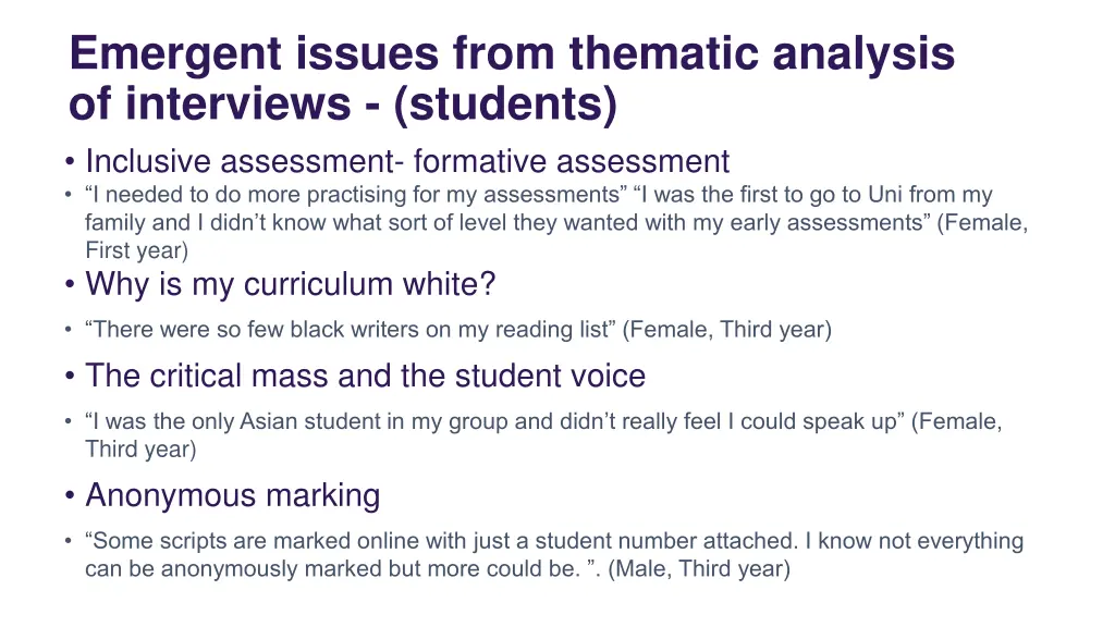 emergent issues from thematic analysis