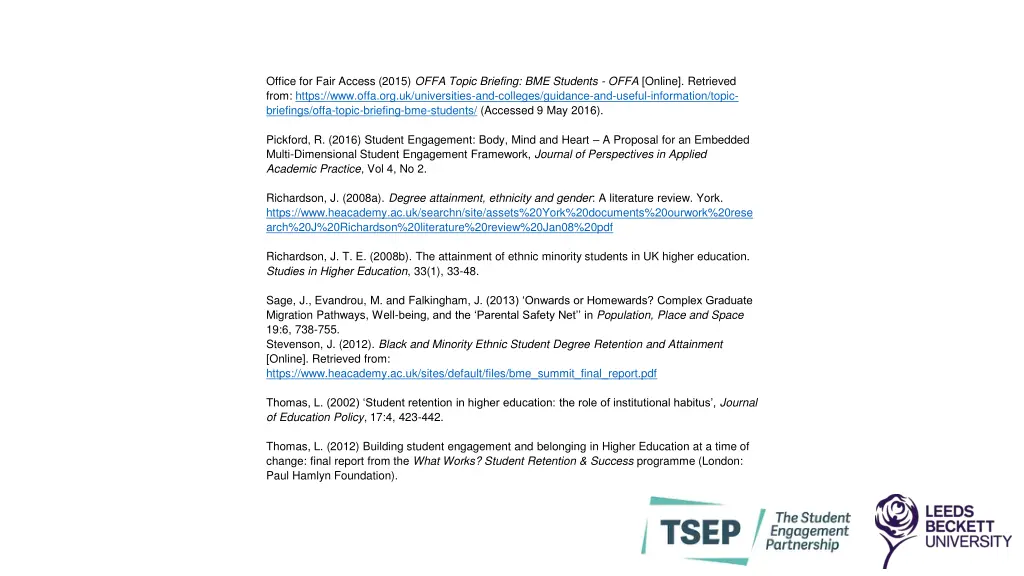 office for fair access 2015 offa topic briefing