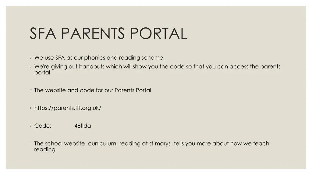 sfa parents portal