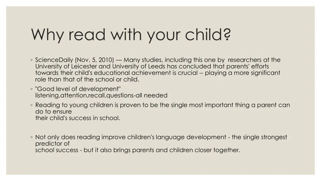 why read with your child