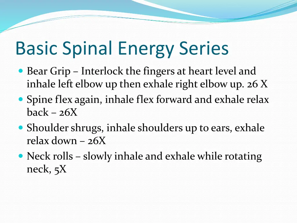 basic spinal energy series 1