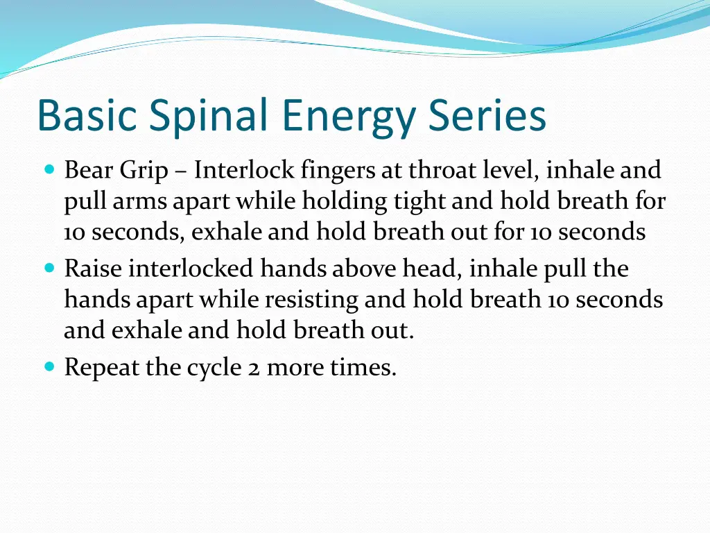 basic spinal energy series 2