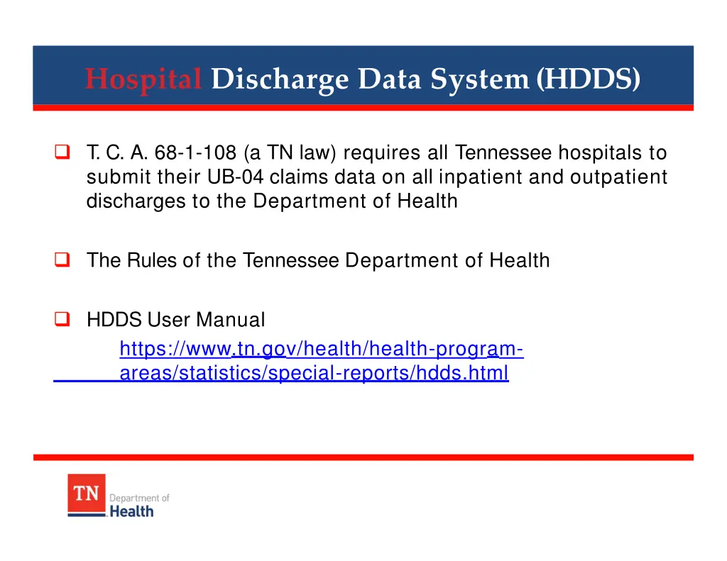 hospital discharge data system hdds