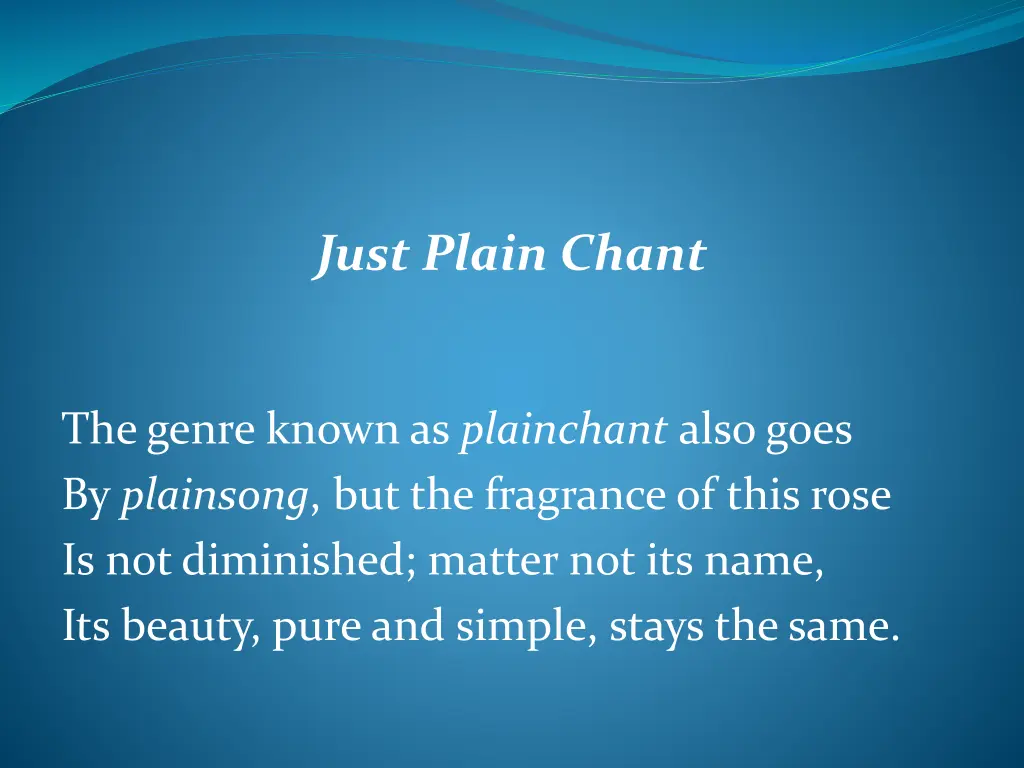 just plain chant 2