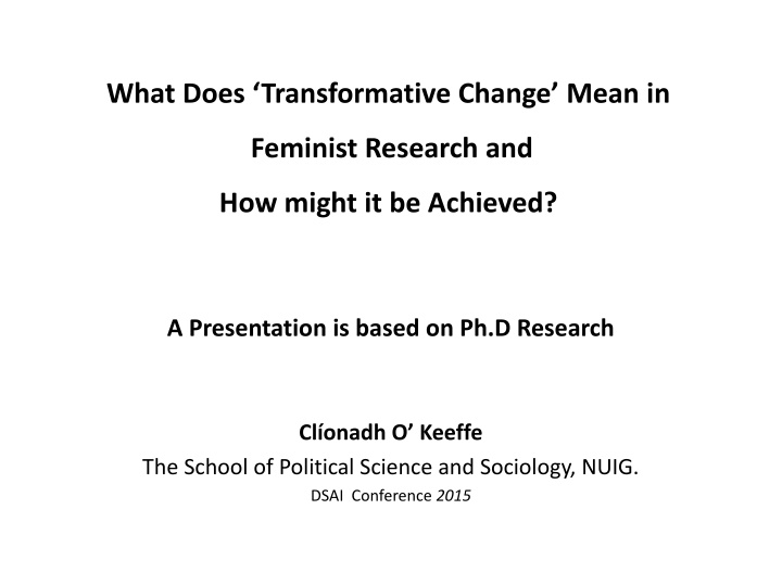 what does transformative change mean in