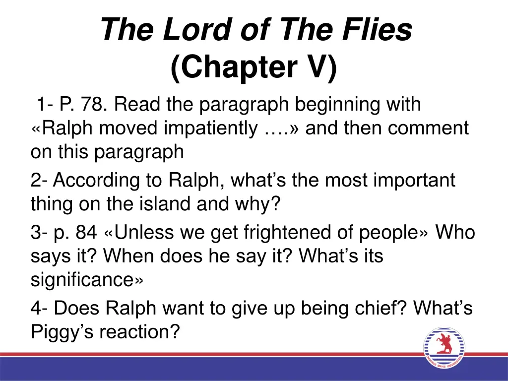 the lord of the flies chapter v 1 p 78 read