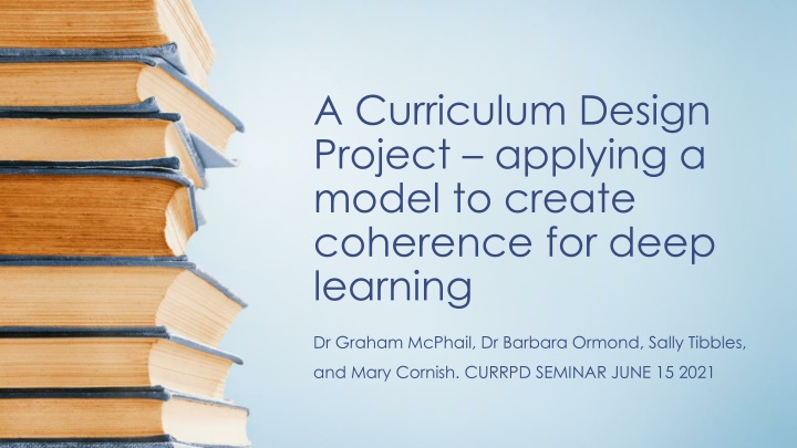 a curriculum design project applying a model