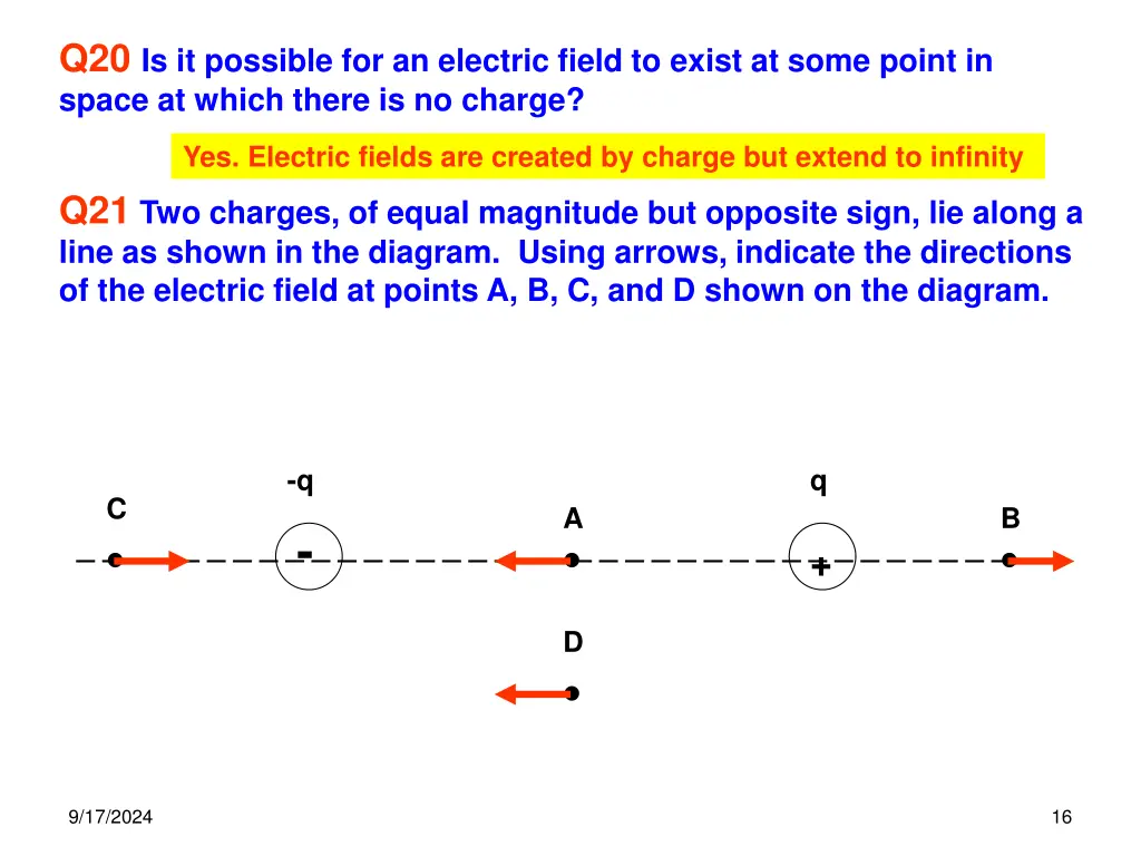 q20 is it possible for an electric field to exist