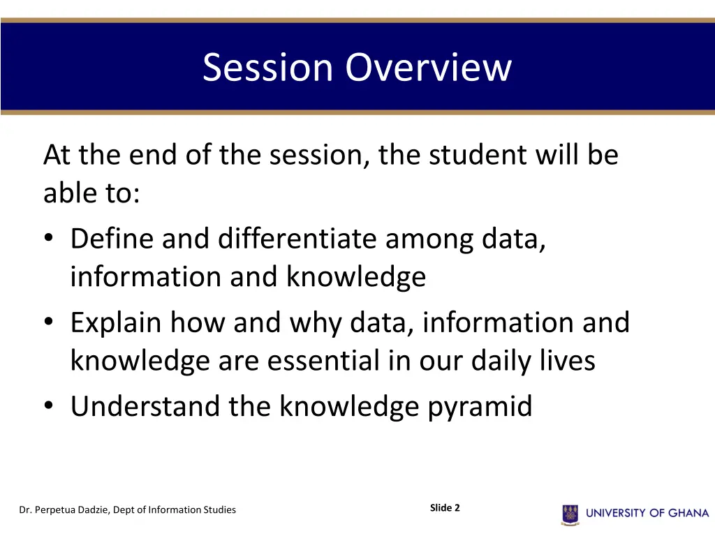 session overview