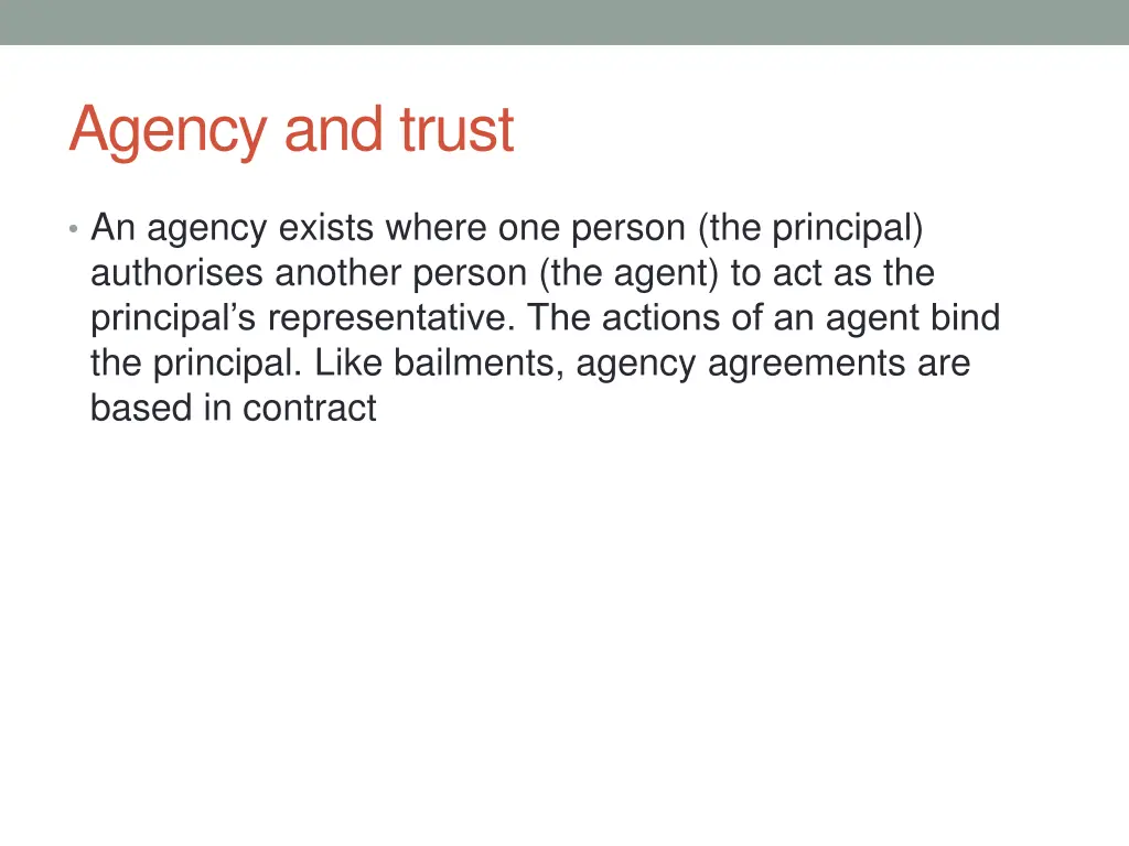 agency and trust