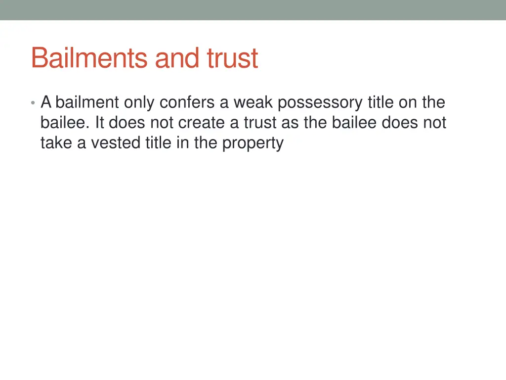 bailments and trust