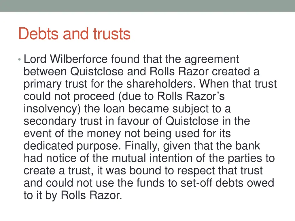 debts and trusts 2