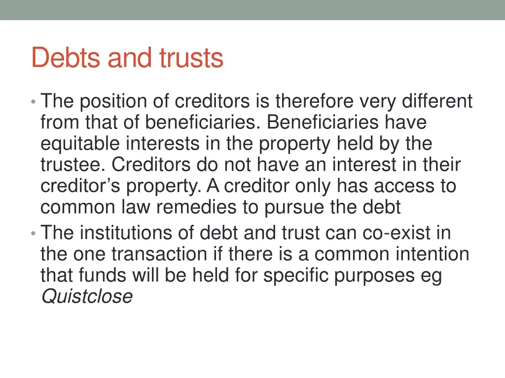 debts and trusts