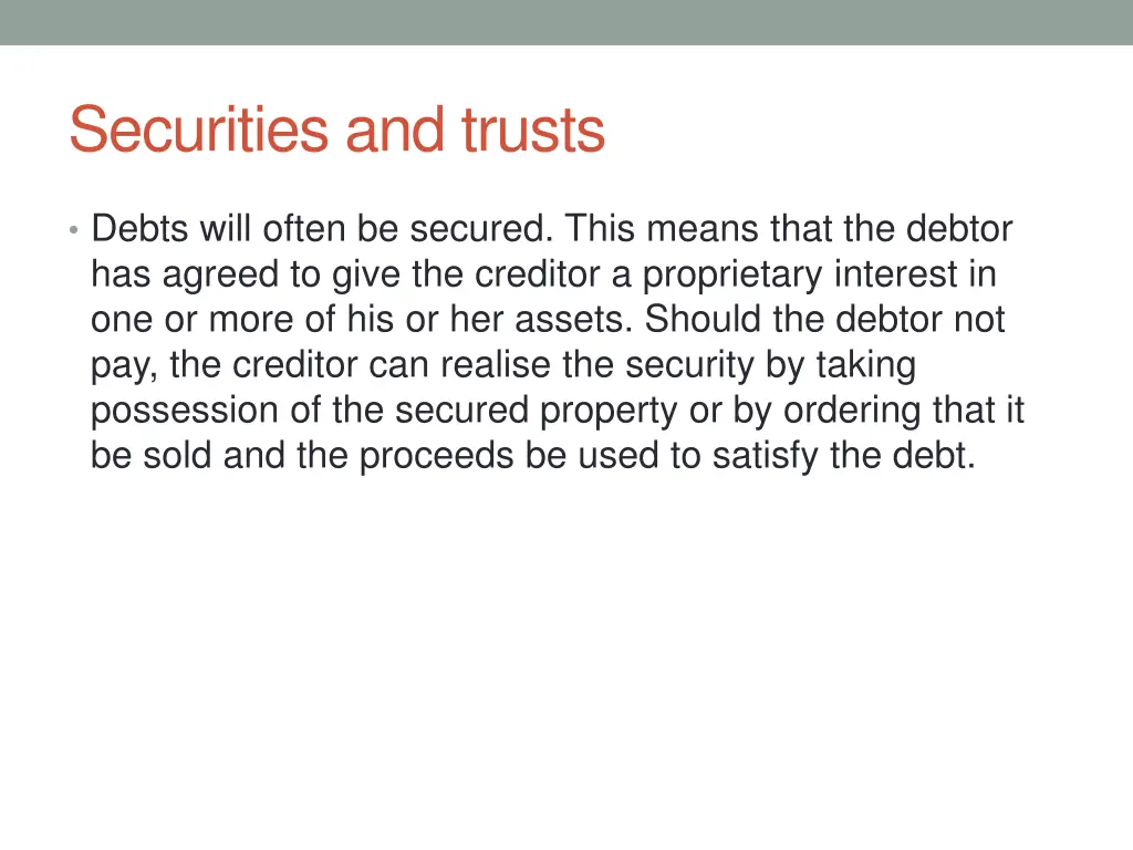 securities and trusts