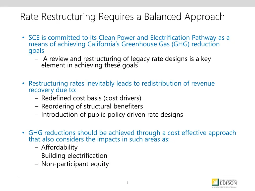 rate restructuring requires a balanced approach