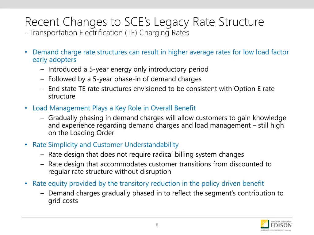 recent changes to sce s legacy rate structure