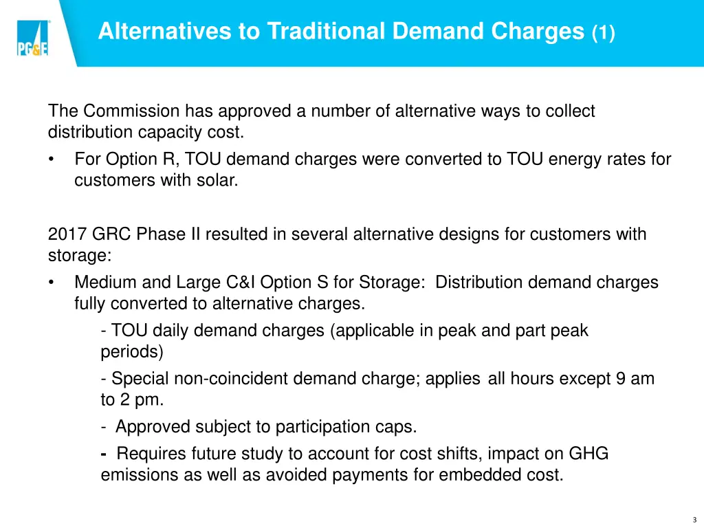 alternatives to traditional demand charges 1