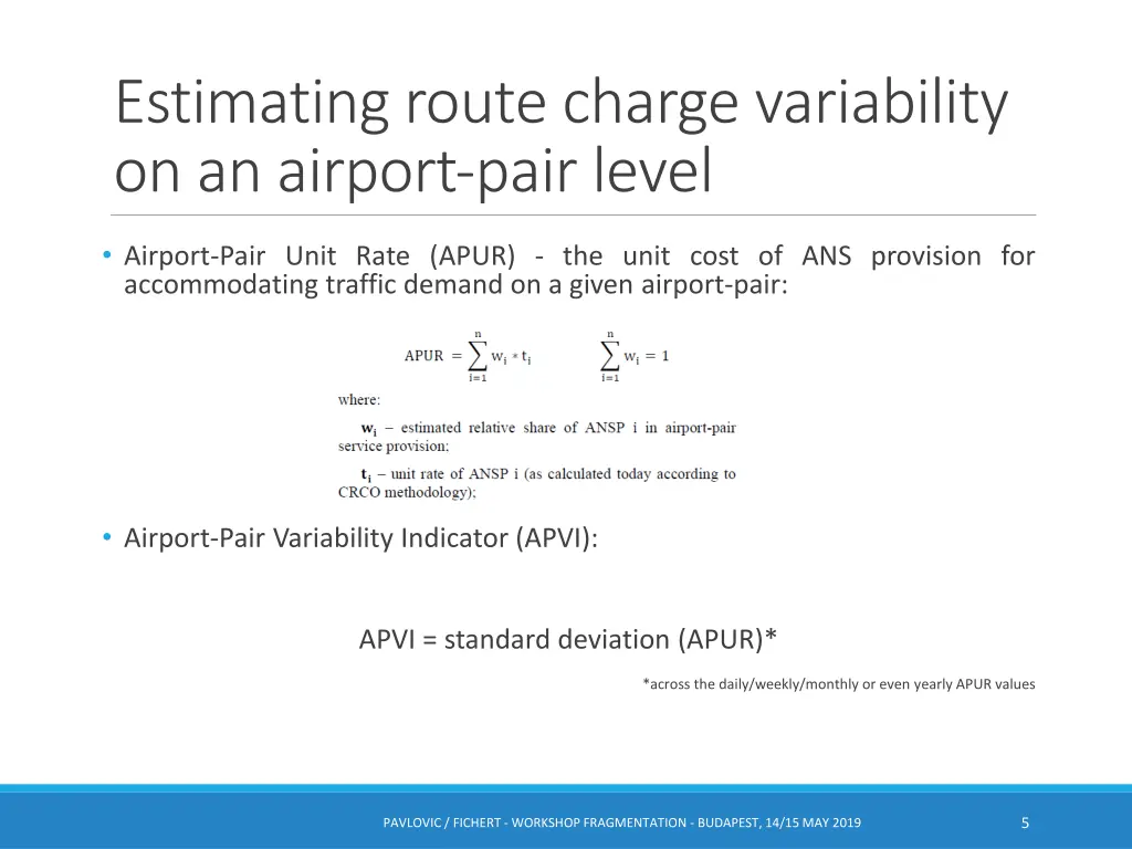 estimating route charge variability on an airport