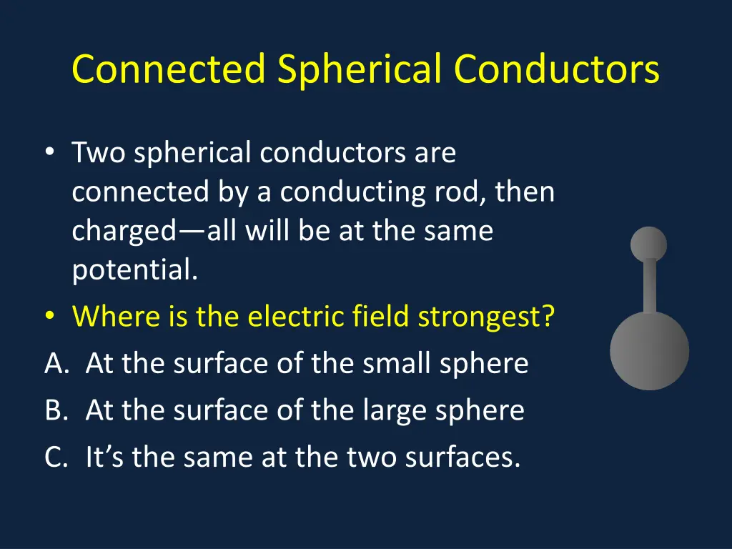 connected spherical conductors