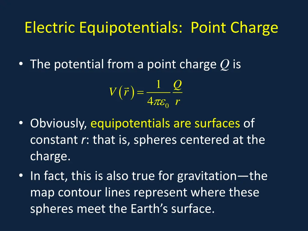 electric equipotentials point charge