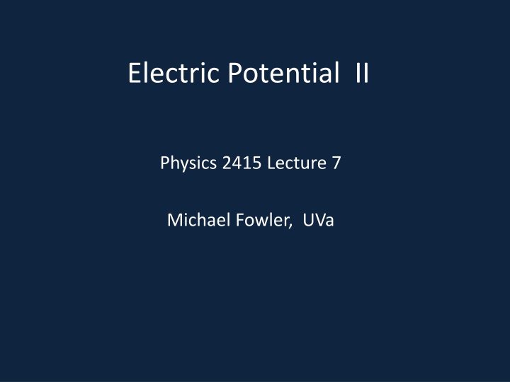 electric potential ii