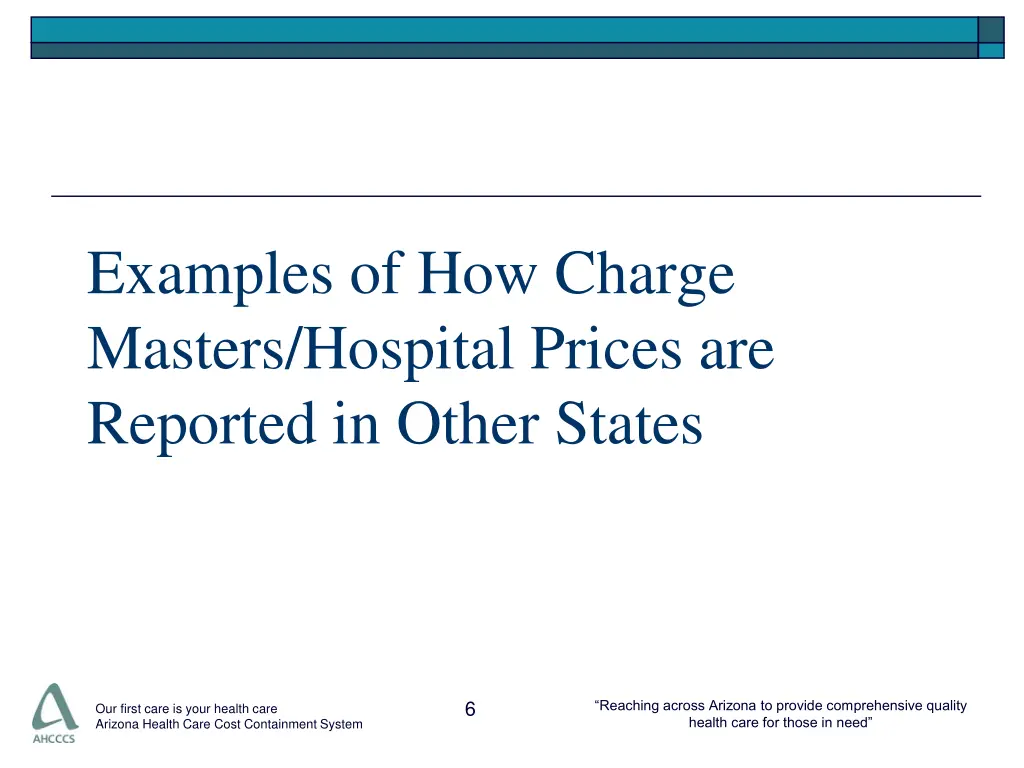 examples of how charge masters hospital prices