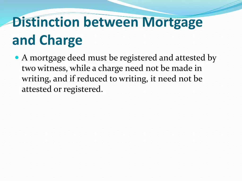 distinction between mortgage and charge 1