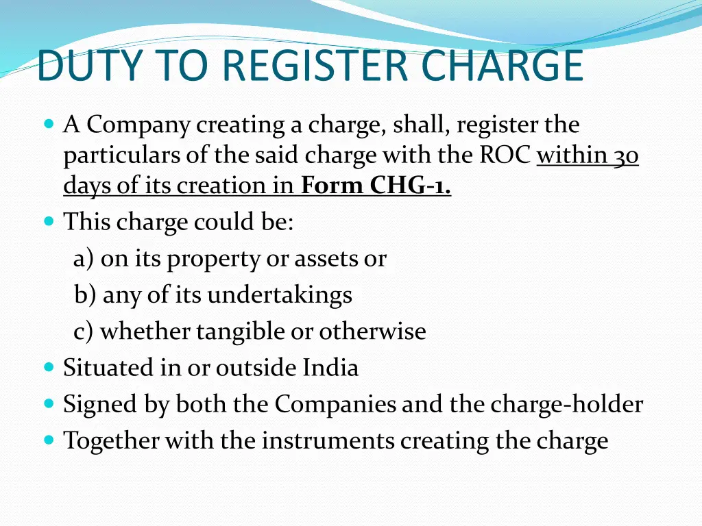 duty to register charge