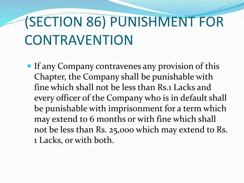 section 86 punishment for contravention