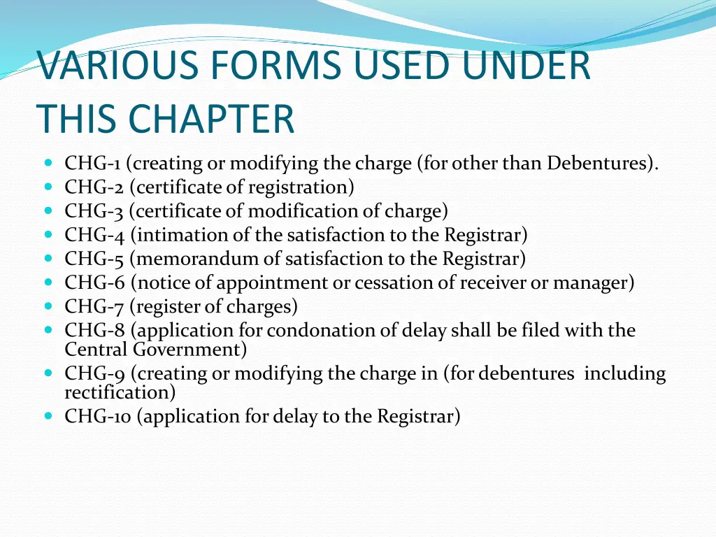 various forms used under this chapter