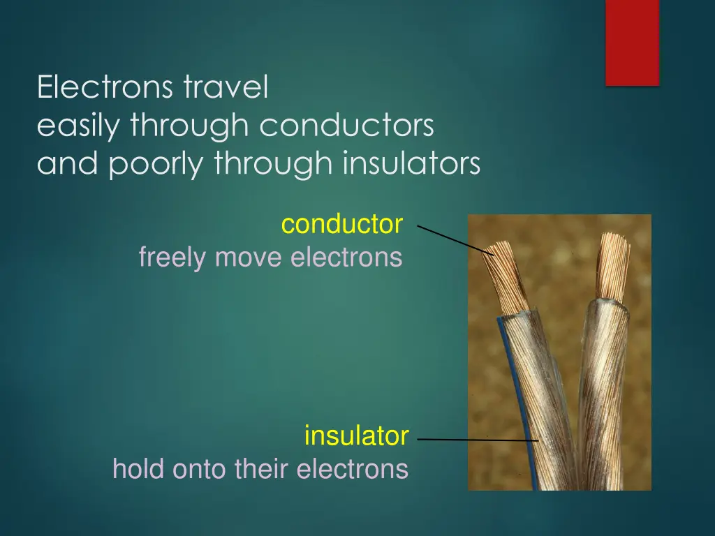 electrons travel easily through conductors