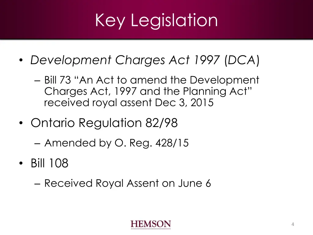 key legislation