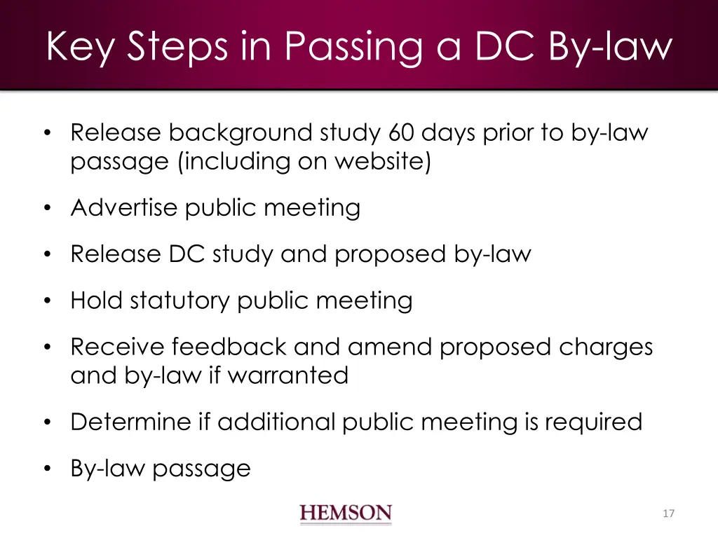 key steps in passing a dc by law