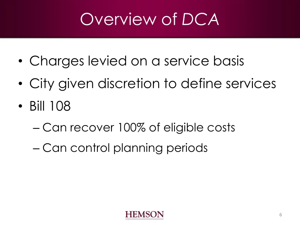 overview of dca