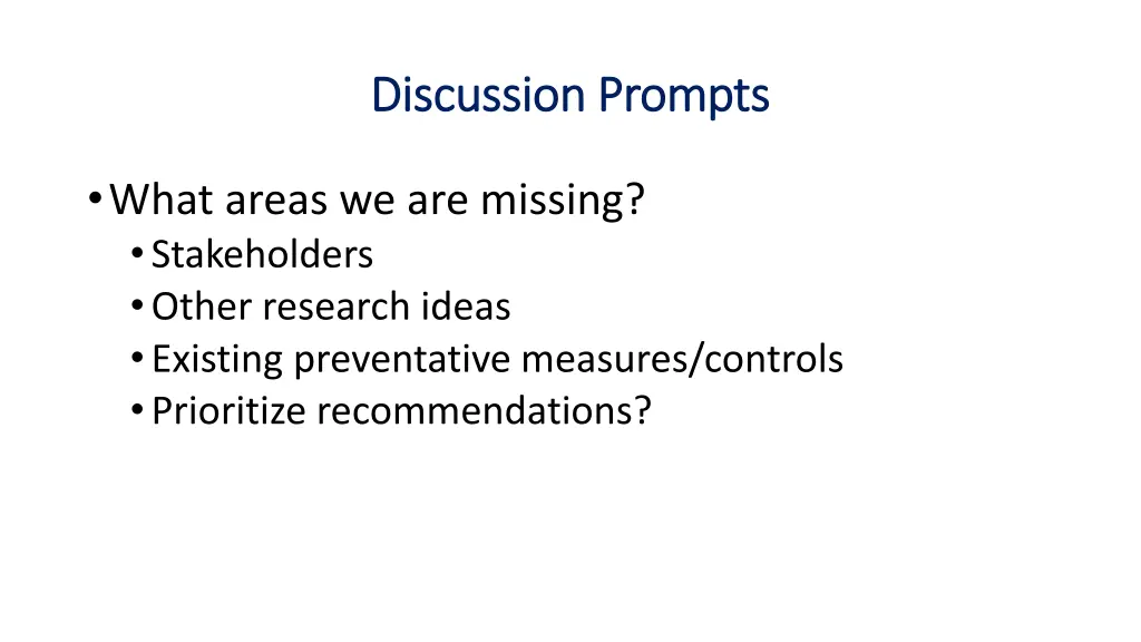 discussion prompts discussion prompts