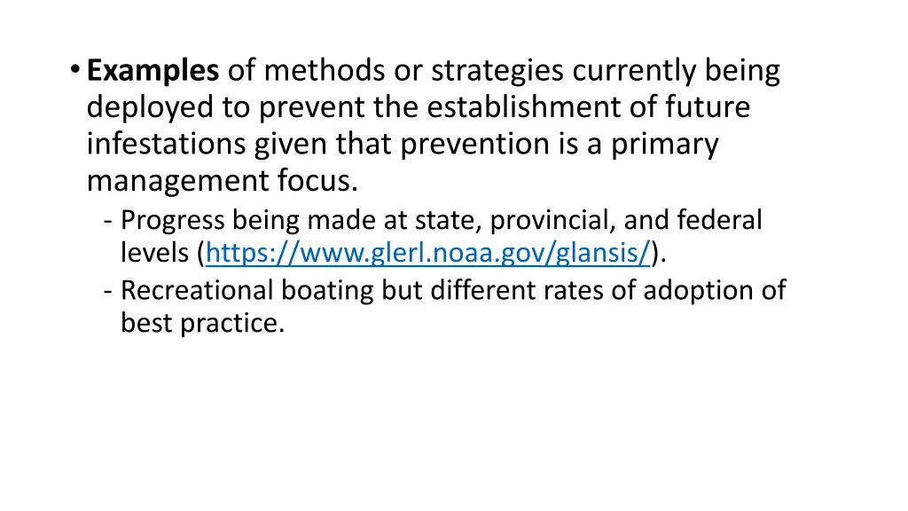 examples of methods or strategies currently being