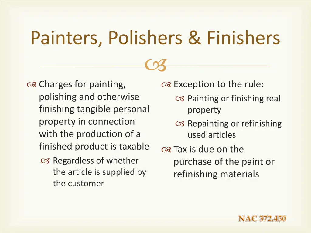 painters polishers finishers