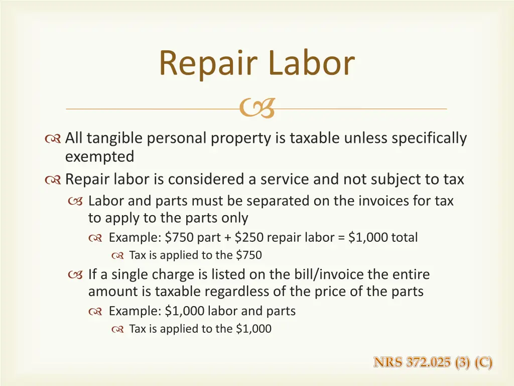 repair labor