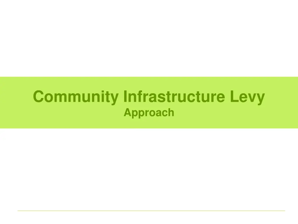 community infrastructure levy approach