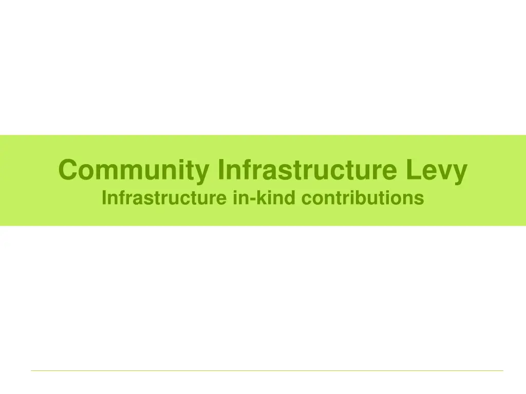 community infrastructure levy infrastructure